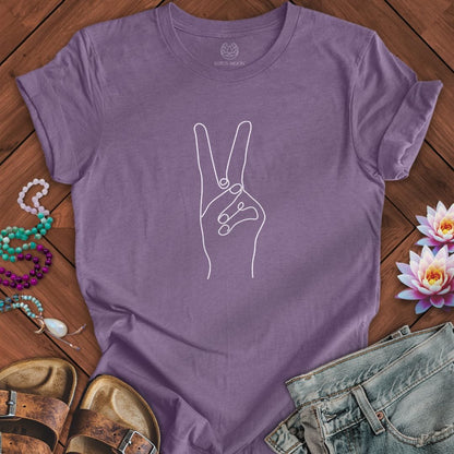 Peace Hand Tee Heather Purple