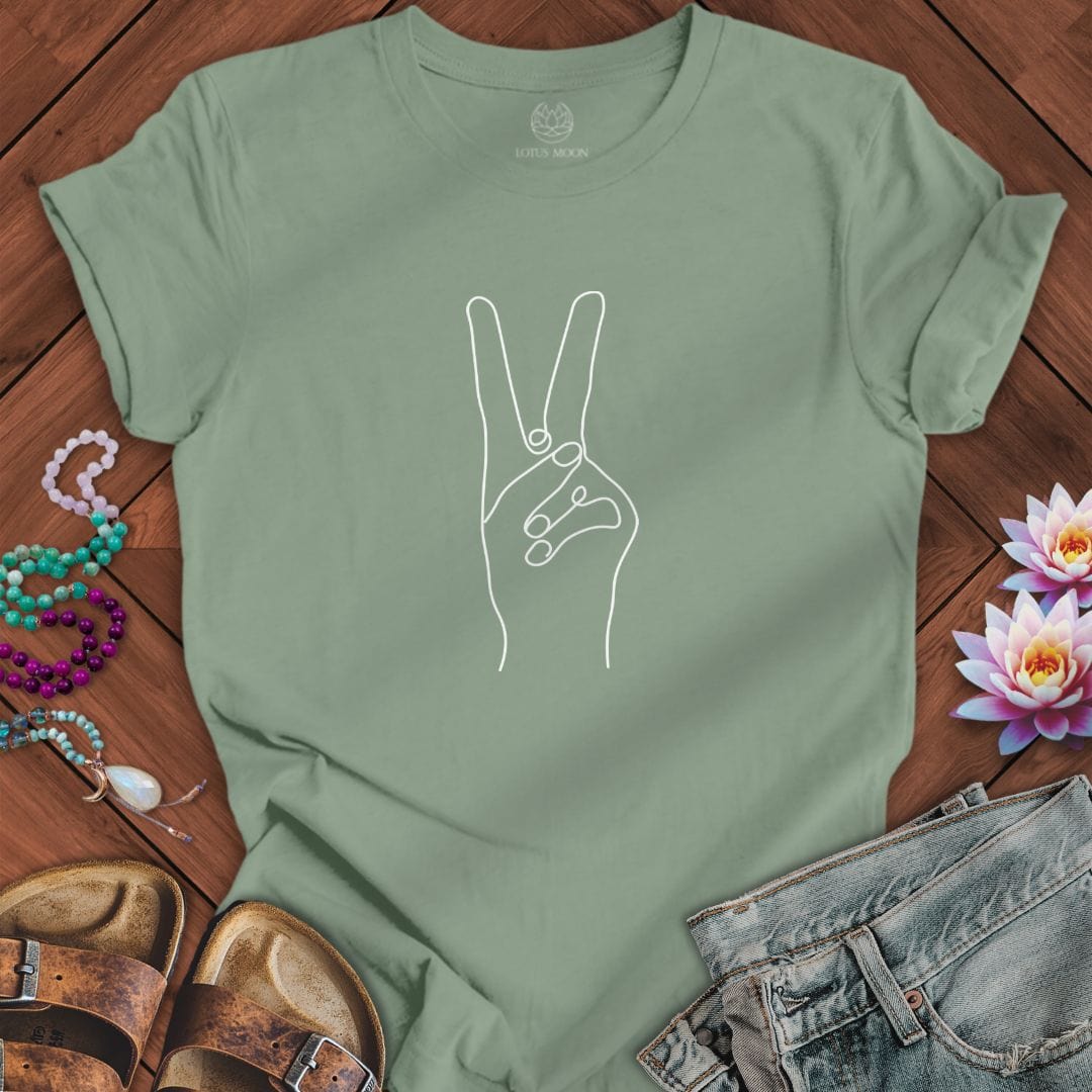Peace Hand Tee Sage
