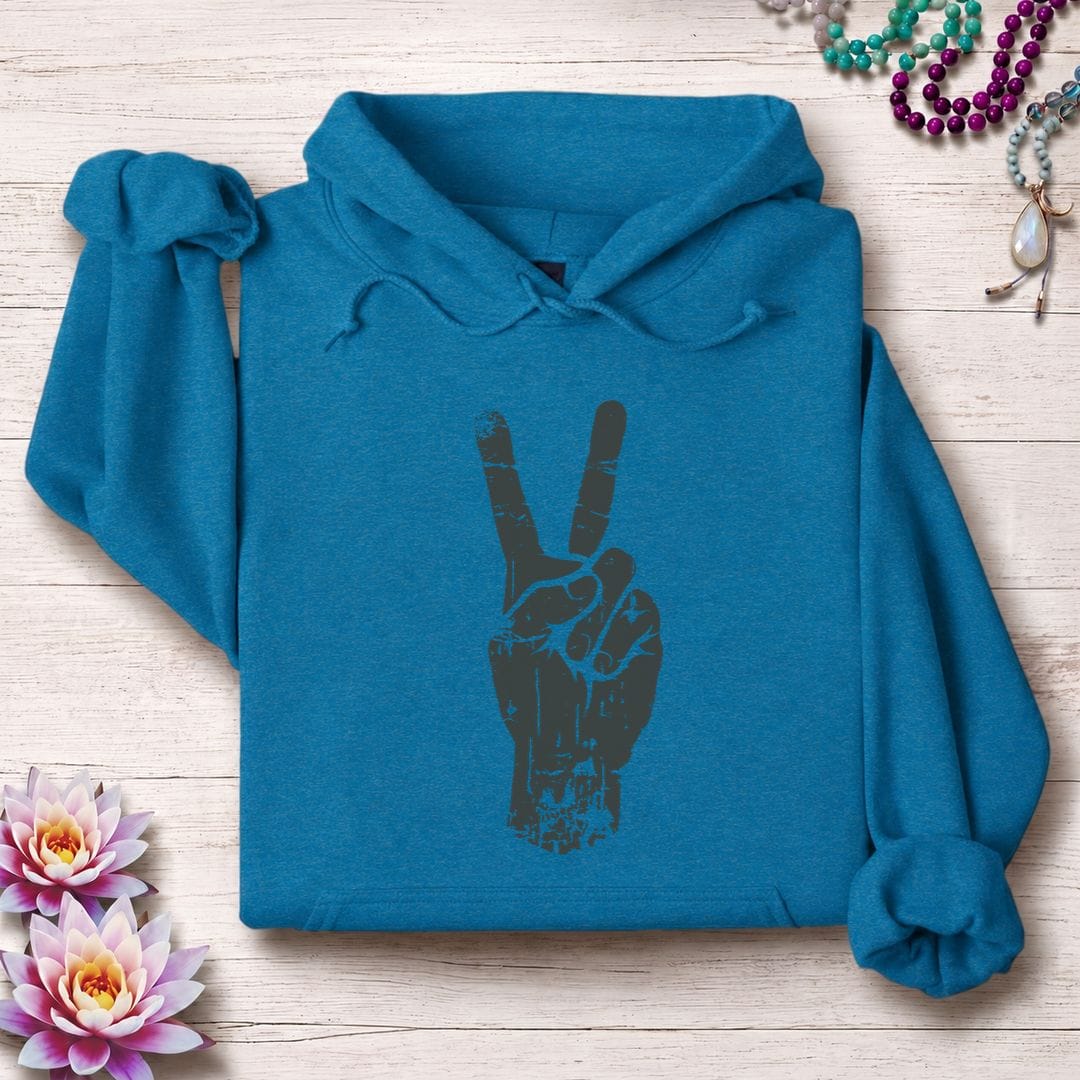 Printify Hoodie Peace Hoodie Antique Sapphire / S