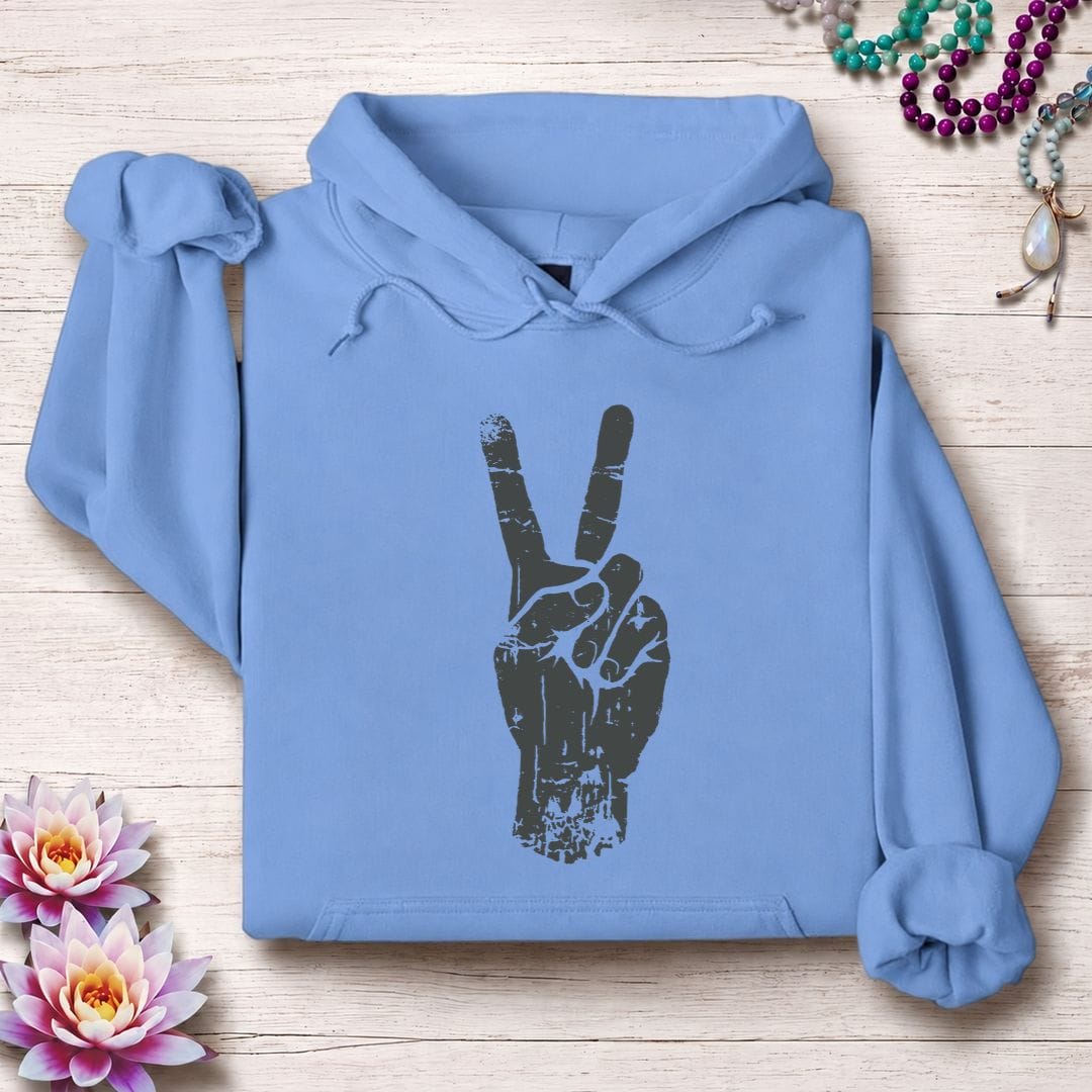 Printify Hoodie Peace Hoodie Carolina Blue / S