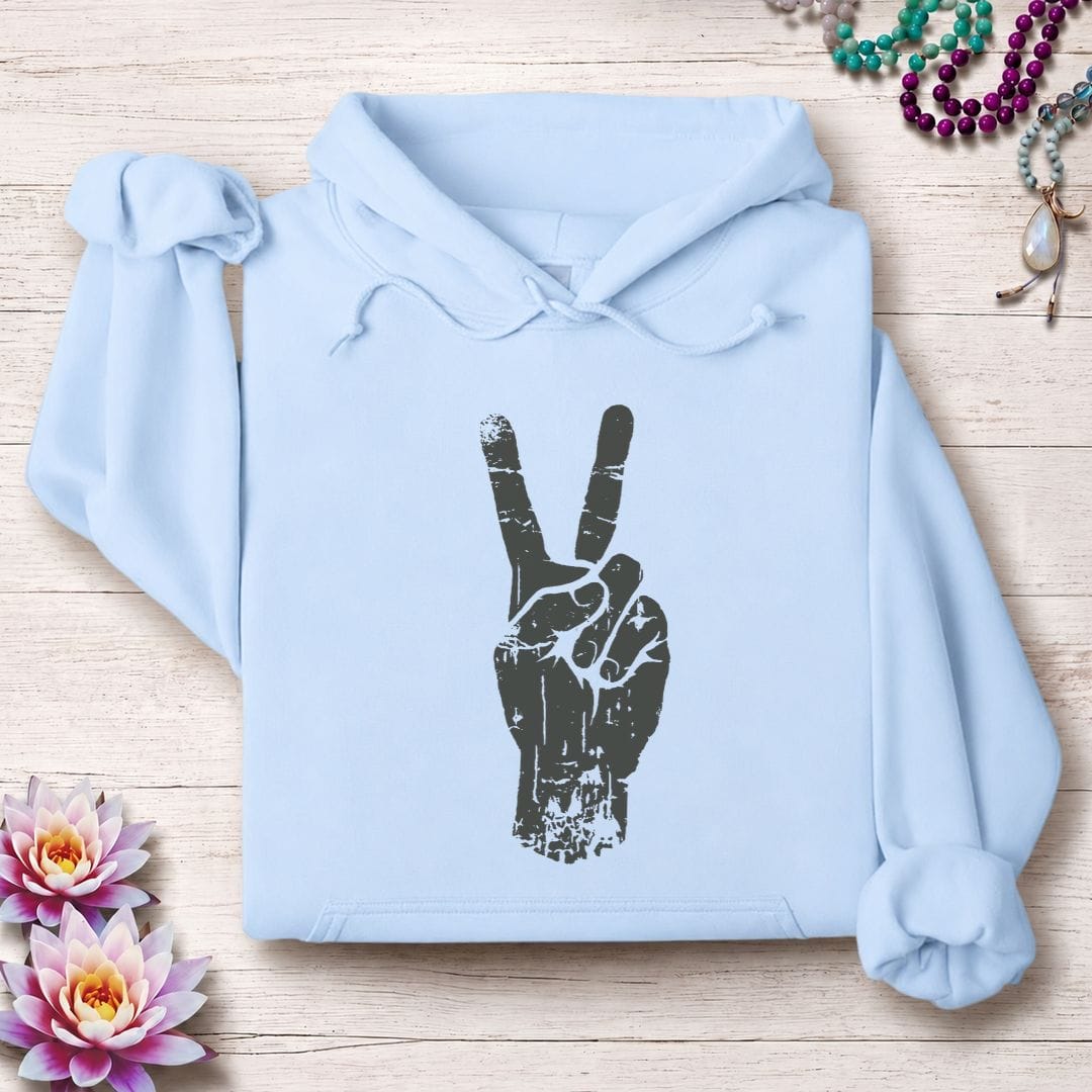 Printify Hoodie Peace Hoodie Light Blue / S