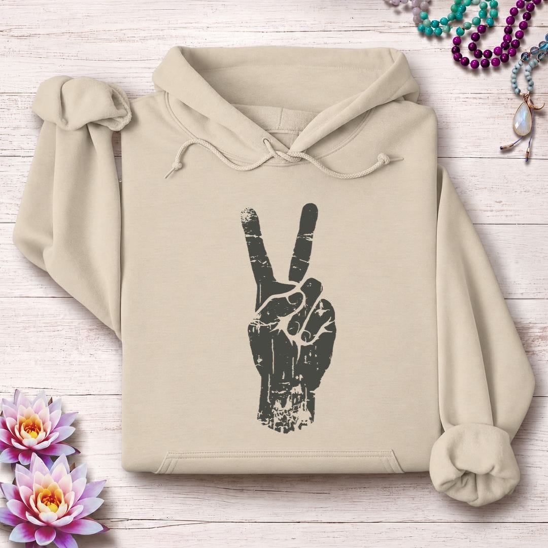 Printify Hoodie Peace Hoodie Sand / S