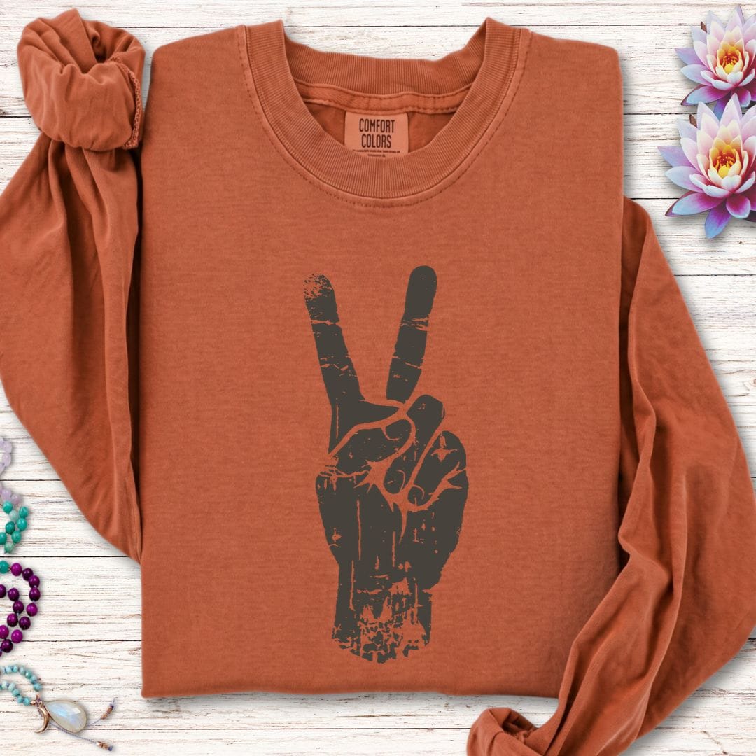 Printify Long-sleeve Peace Long Sleeve Tee Yam / S