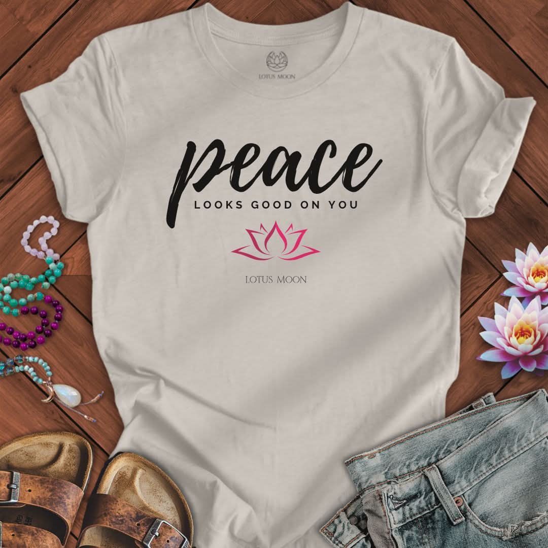 Peace Looks Good Tee Heather Dust