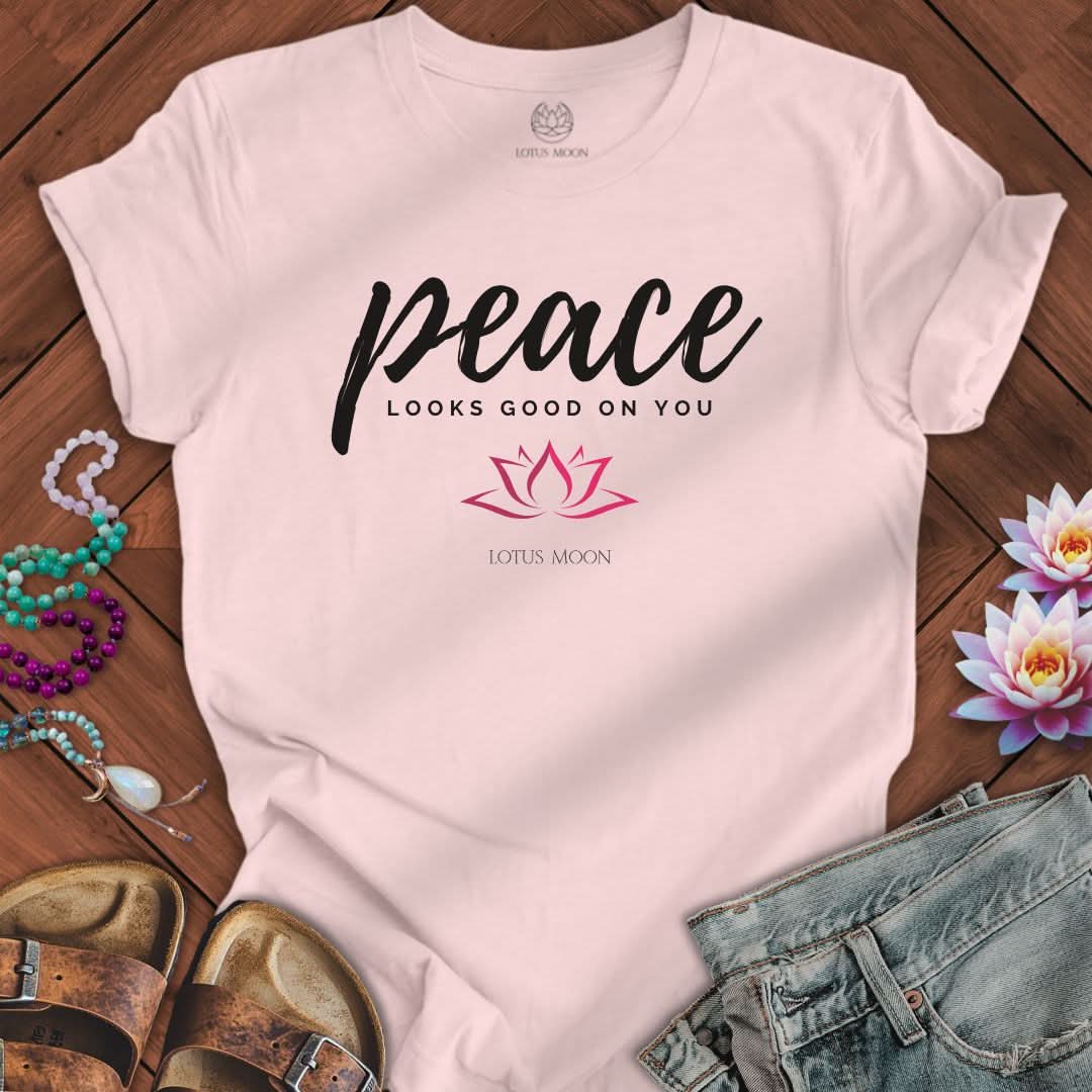Peace Looks Good Tee Soft Pink