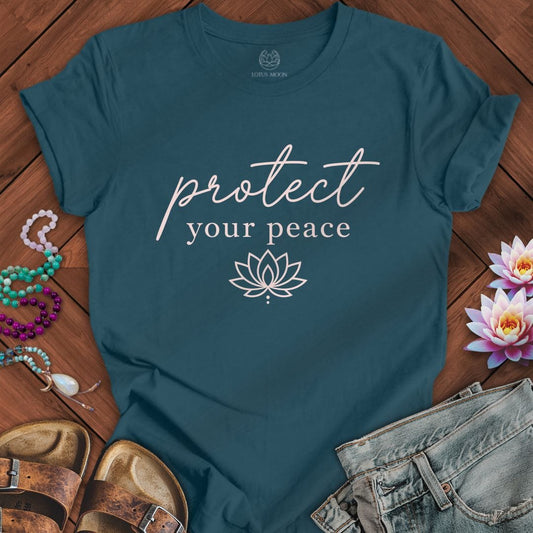 Peace Lotus Tee Deep Teal