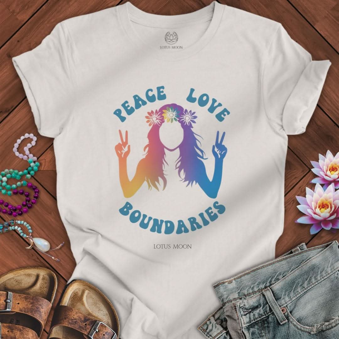Peace Love Boundaries Tee Vintage White