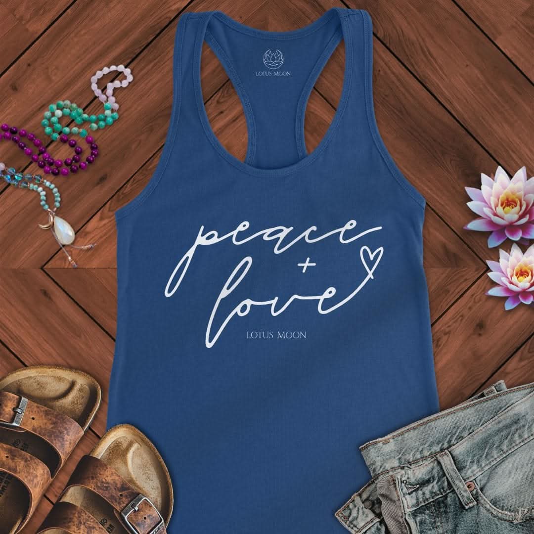 Peace + Love Tank Solid Royal