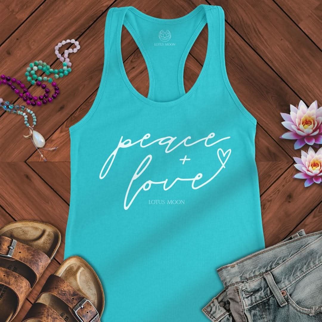 Peace + Love Tank Solid Tahiti Blue