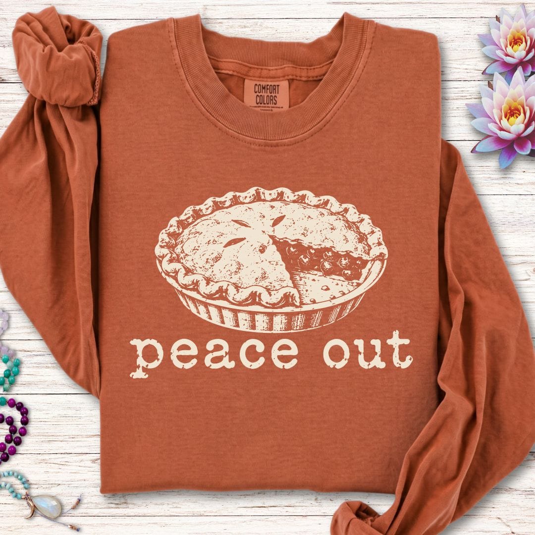 Printify Long-sleeve Peace Out Pie Long Sleeve Tee Yam / S