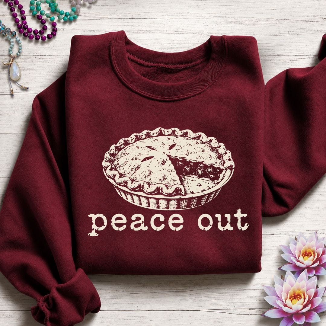 Printify Sweatshirt Peace Out Pie Sweatshirt Garnet / S