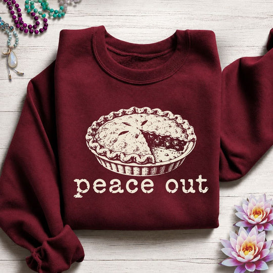 Peace Out Pie Sweatshirt Garnet