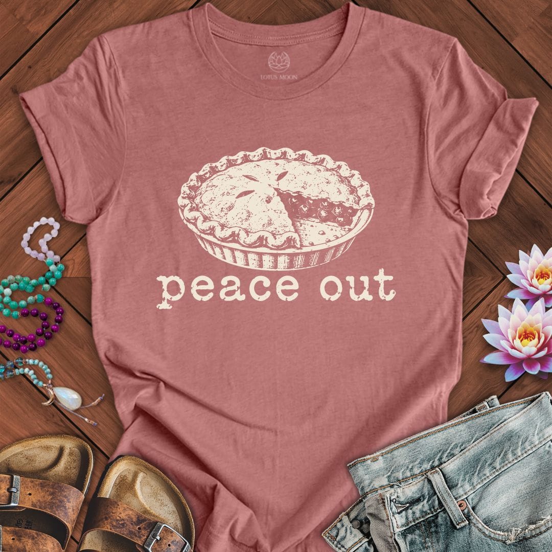 Peace Out Pie Tee Heather Mauve