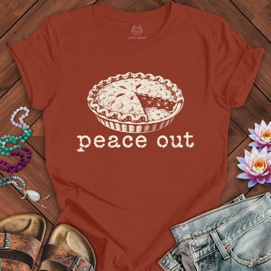Peace Out Pie Tee Rust