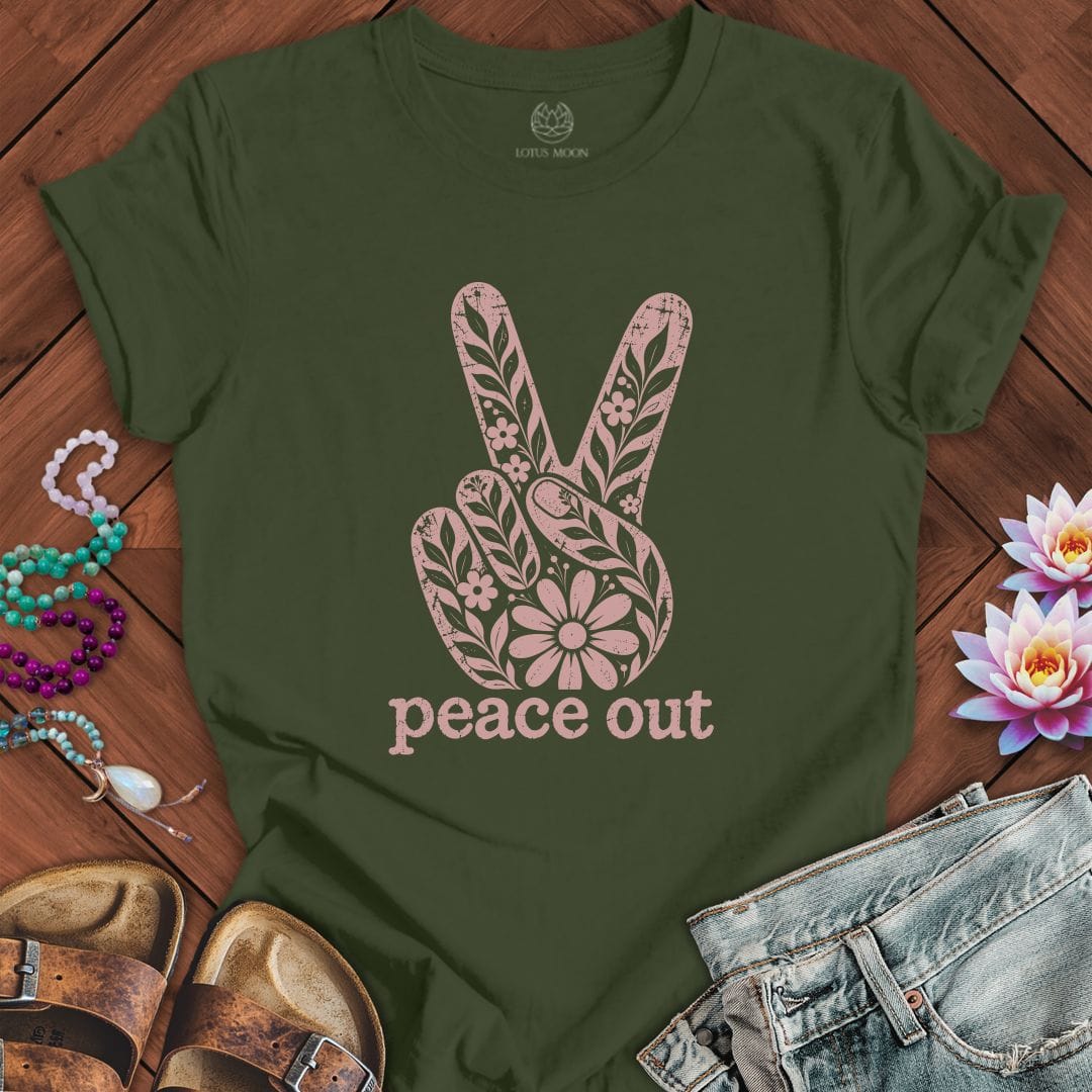Peace Out Tee Military Green