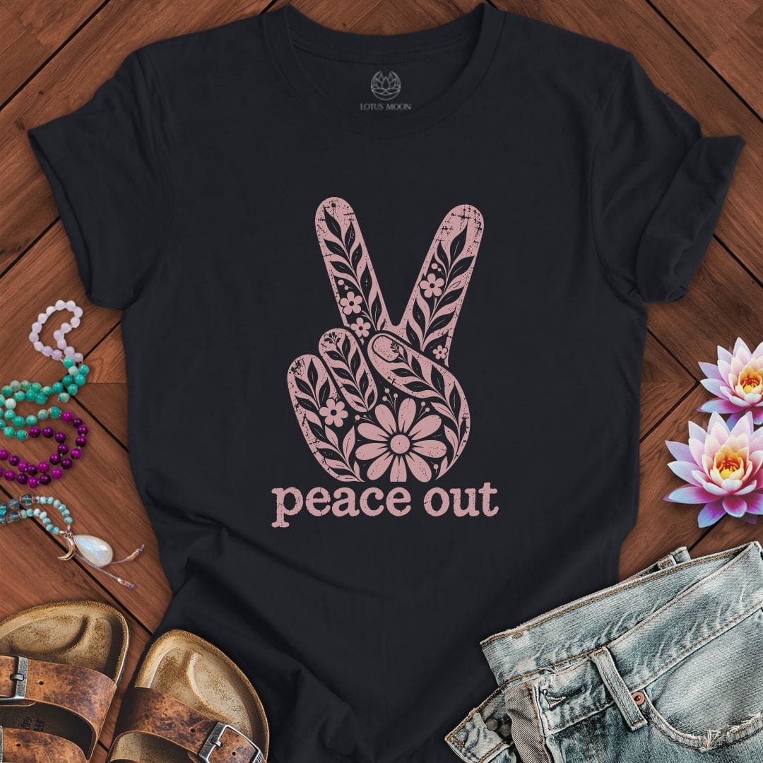 Peace Out Tee Vintage Black