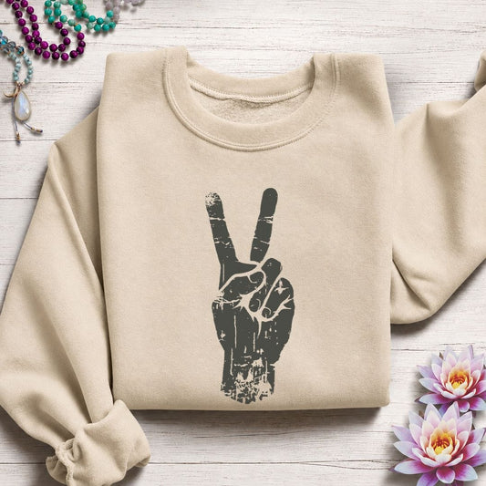 Peace Sweatshirt Sand