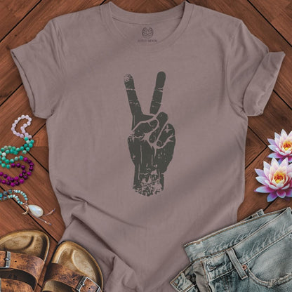 Peace Tee Pebble Brown