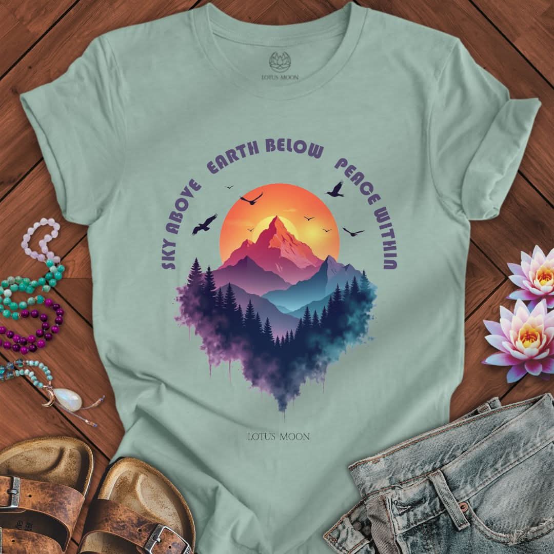 Peace Within Tee Dusty Blue
