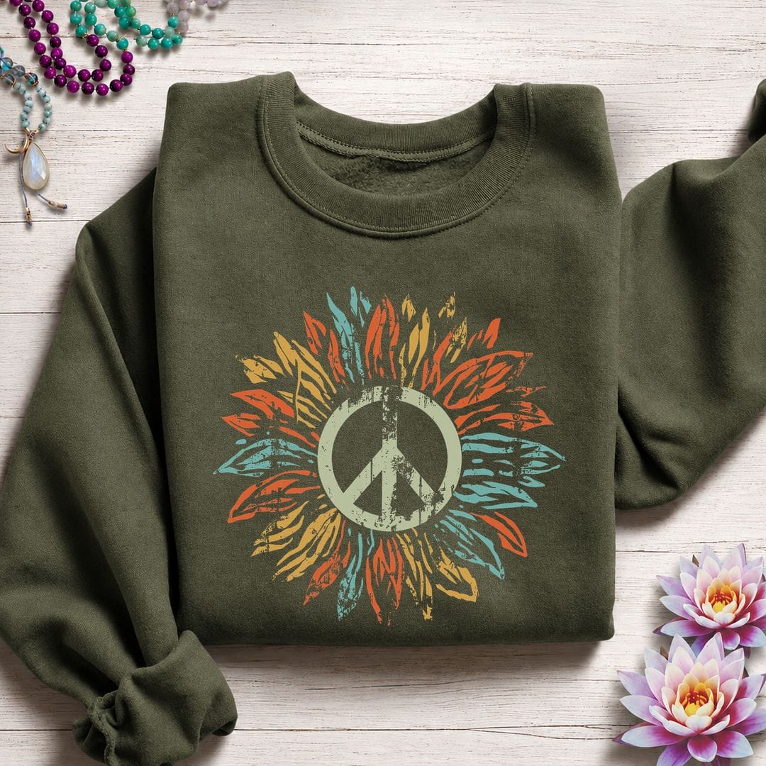 Peaceflower Sweatshirt Military Green