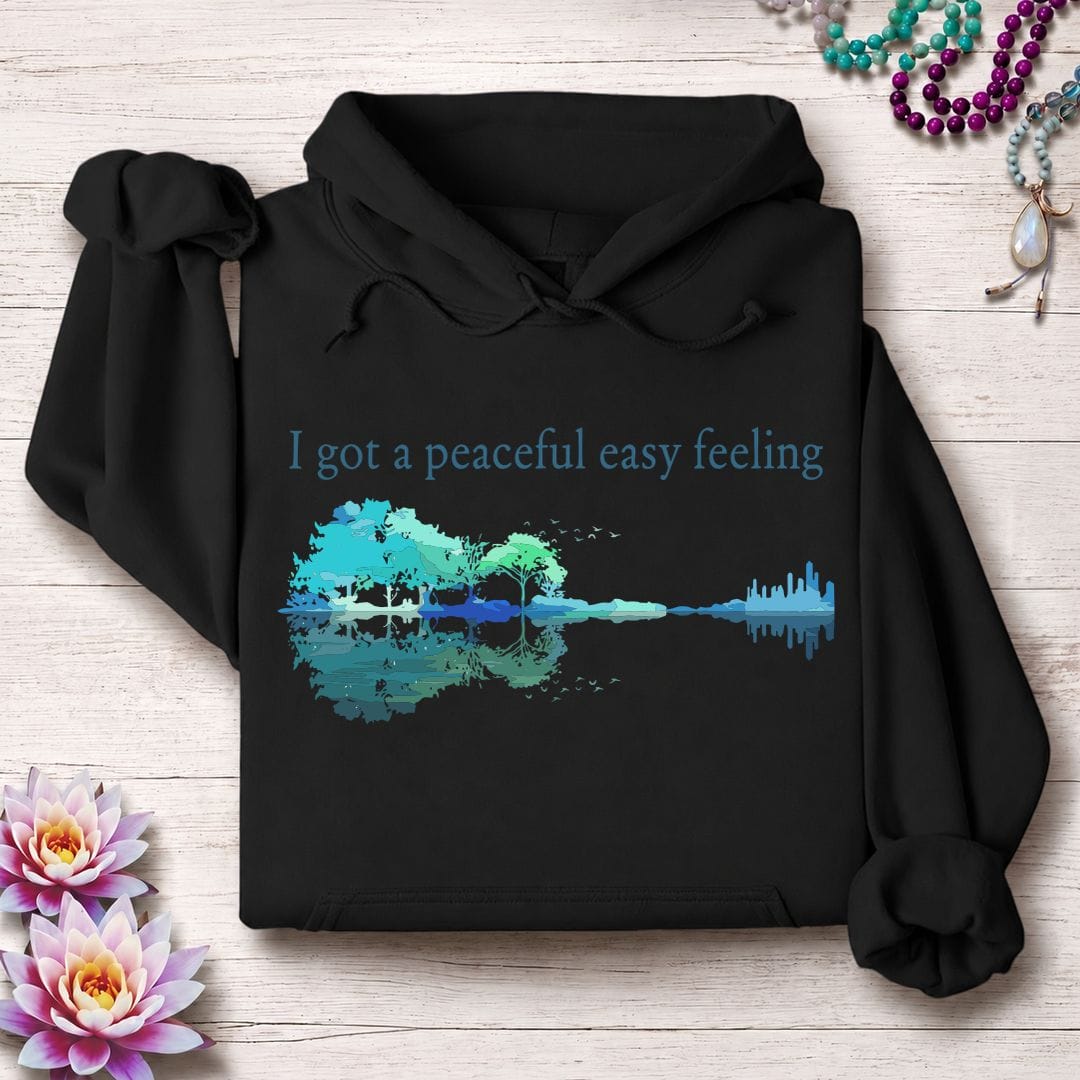Printify Hoodie Peaceful Easy Feeling Hoodie Black / S