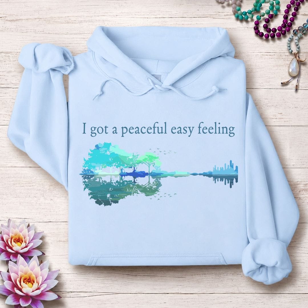 Printify Hoodie Peaceful Easy Feeling Hoodie Light Blue / S