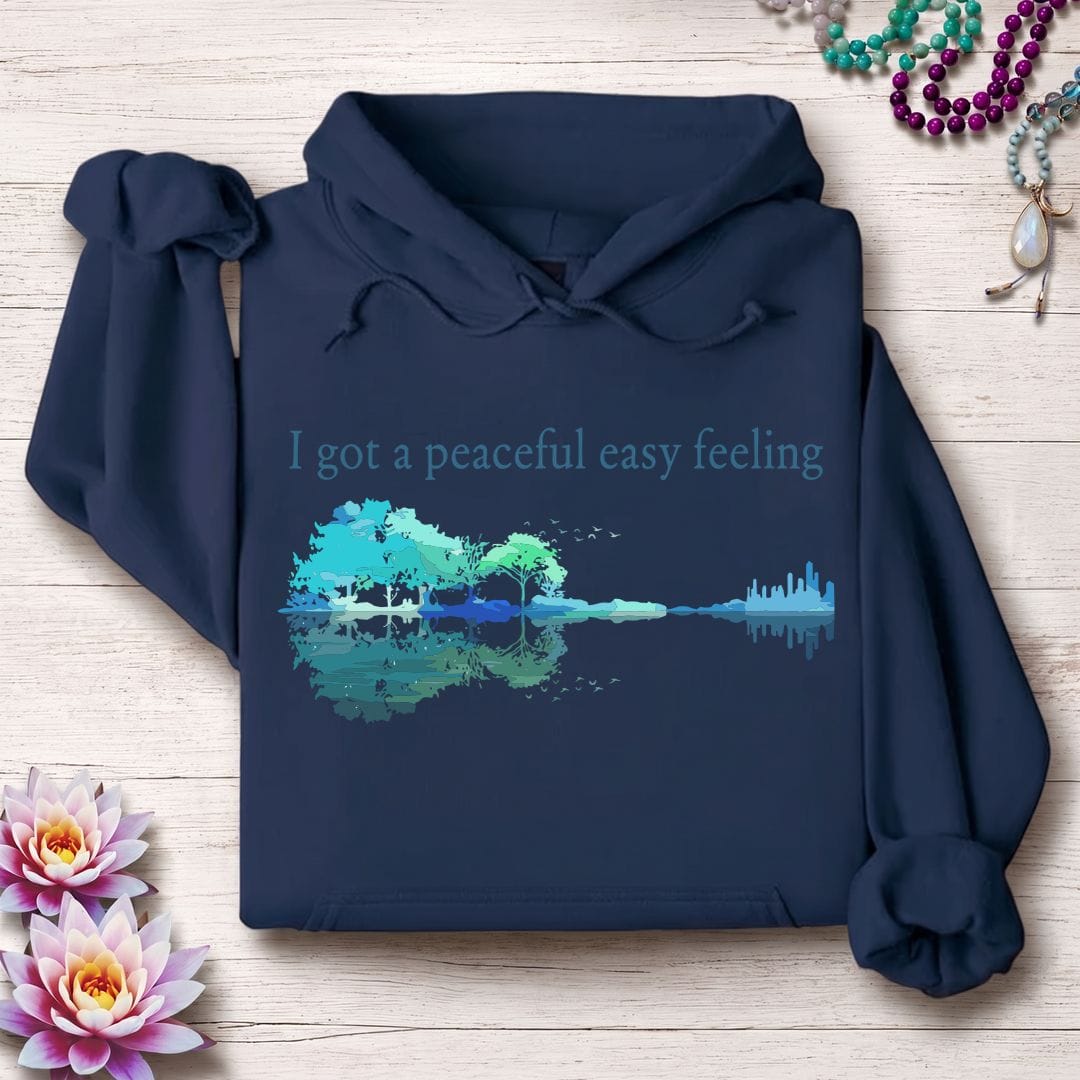 Printify Hoodie Peaceful Easy Feeling Hoodie Navy / S
