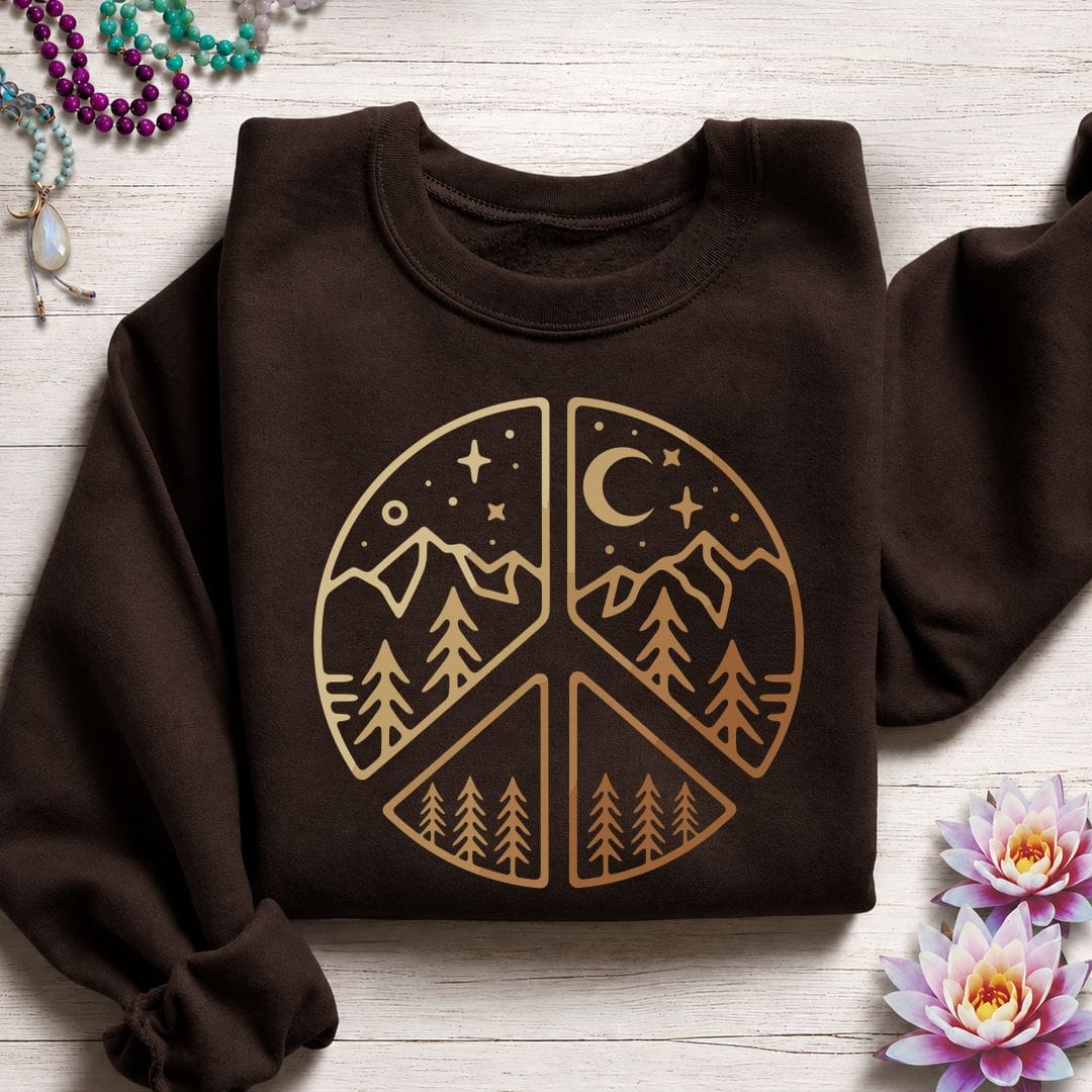 Peaceful Nature Sweatshirt Dark Chocolate
