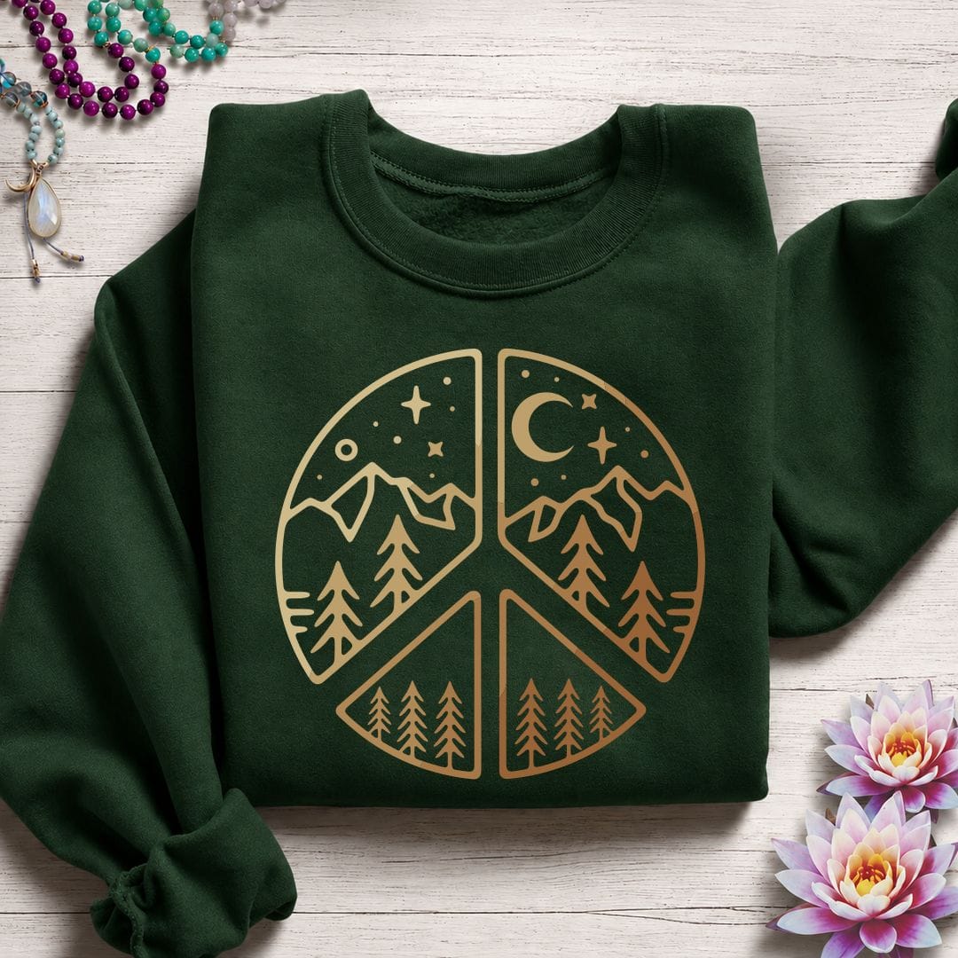 Peaceful Nature Sweatshirt Forest Green