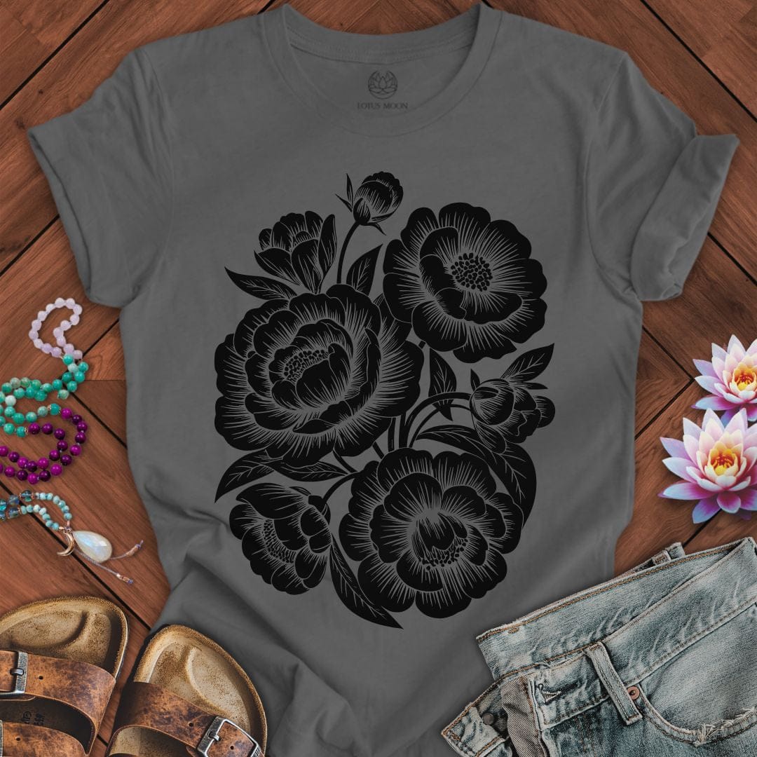 Peonies Tee Asphalt