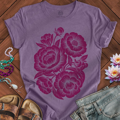 Peonies Tee Heather Purple