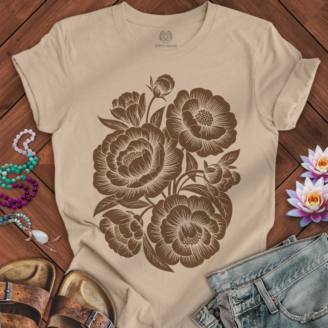 Peonies Tee Tan