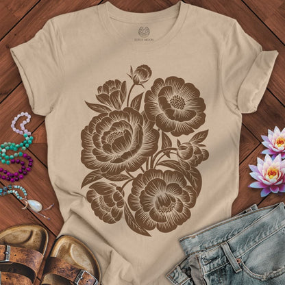 Peonies Tee Tan