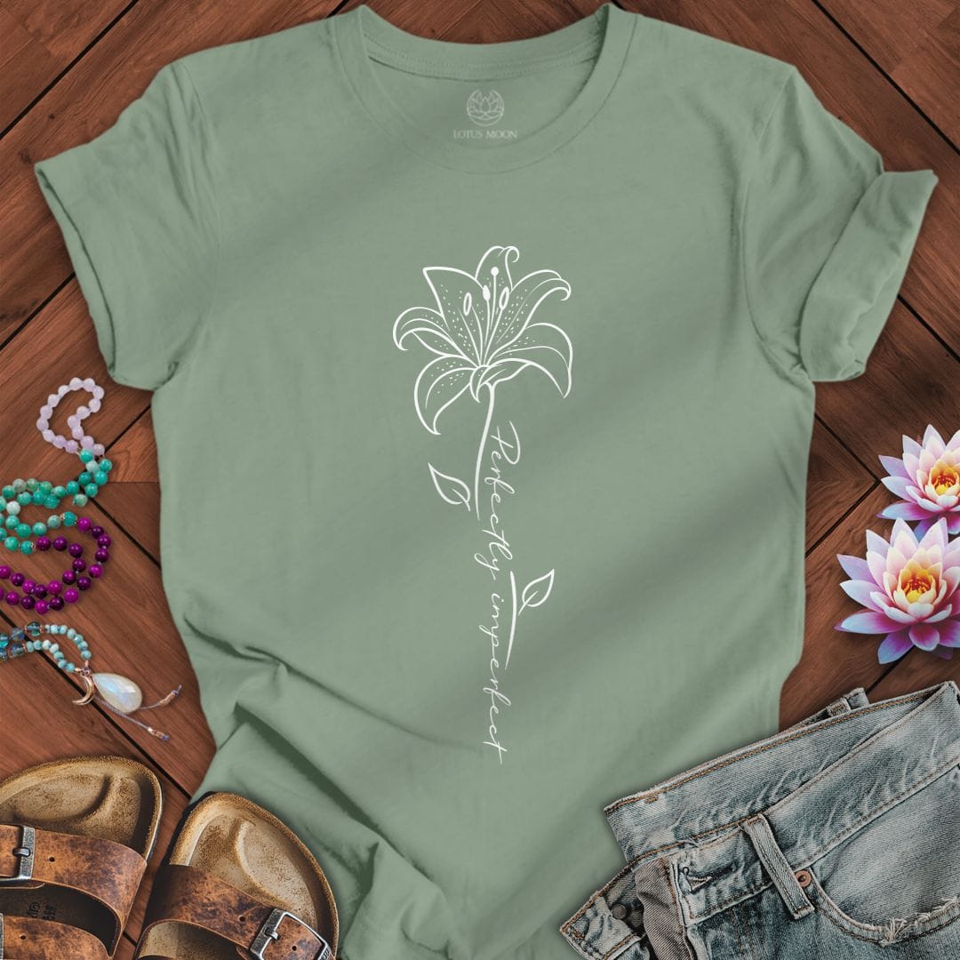 Printify T-Shirt Perfectly Imperfect Lily Tee Sage / S