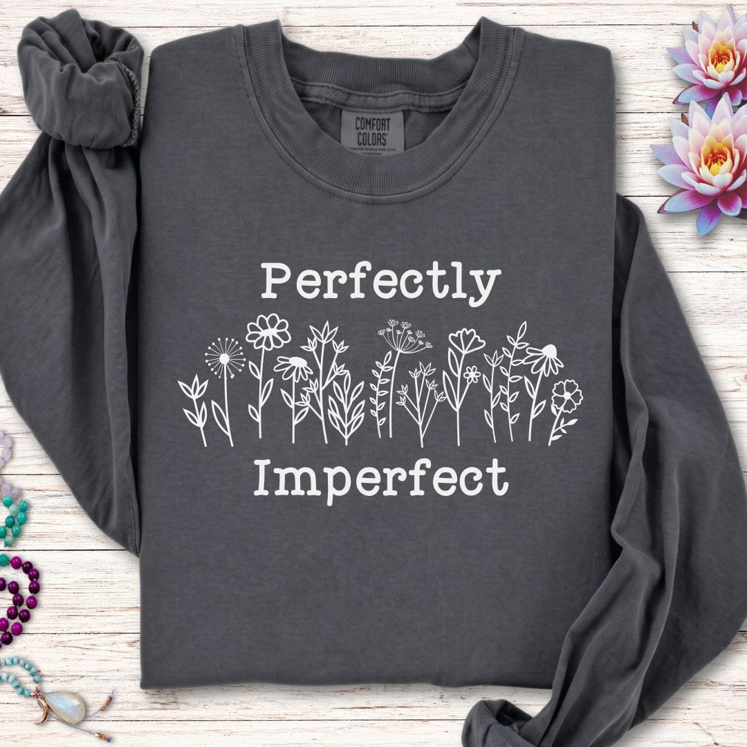 Printify Long-sleeve Perfectly Imperfect Long Sleeve Tee Pepper / S