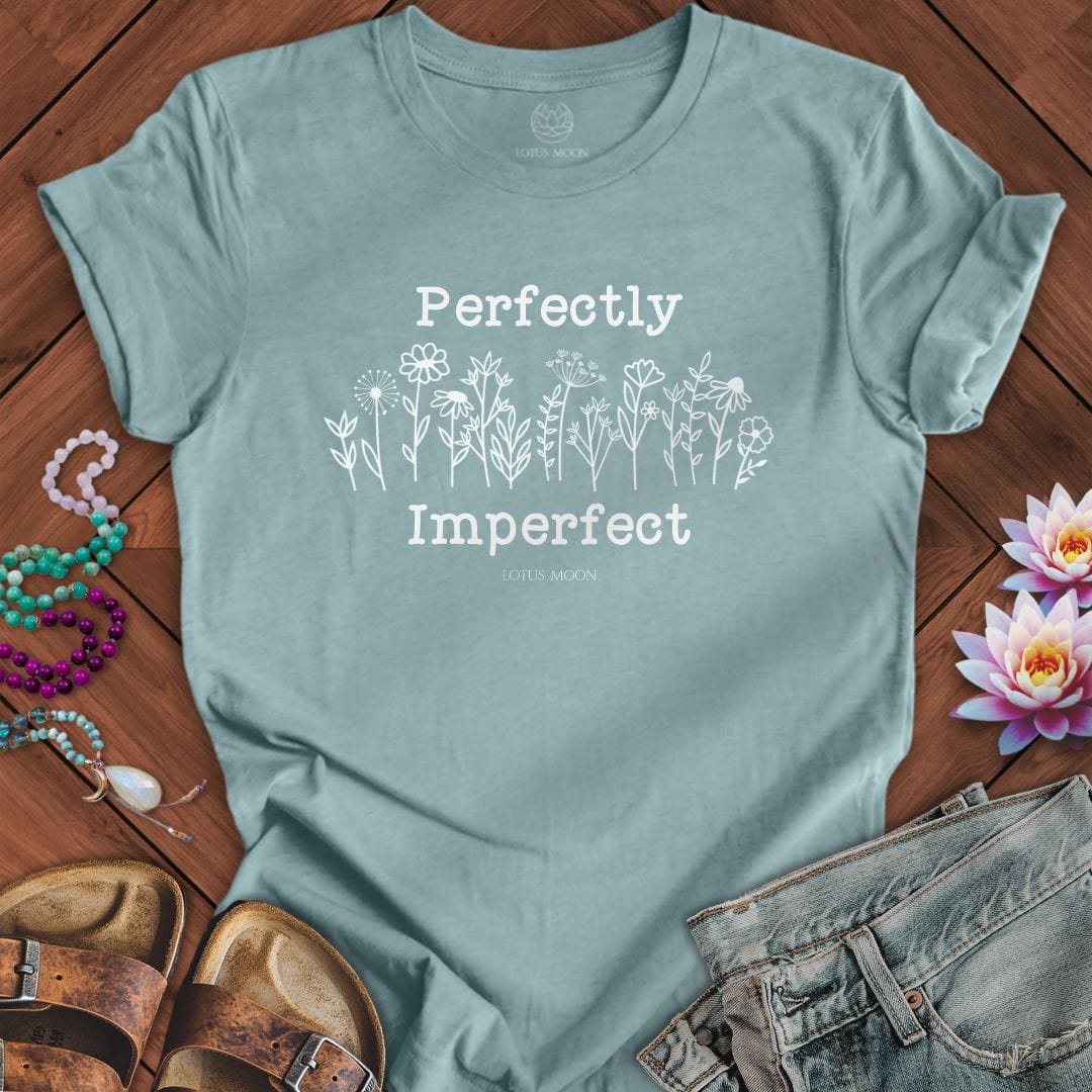 Perfectly Imperfect Tee Heather Blue Lagoon