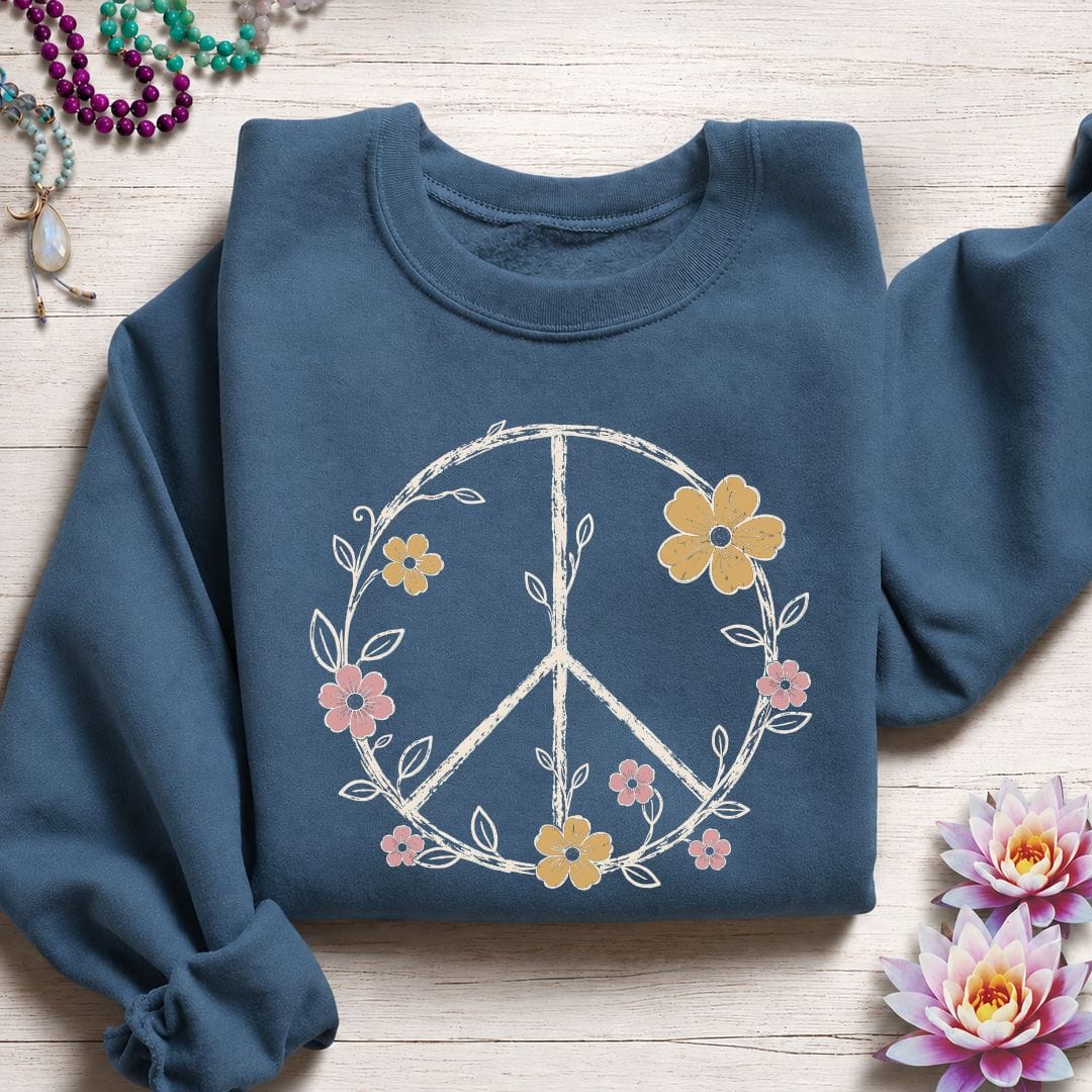 Petals of Peace Sweatshirt Indigo Blue