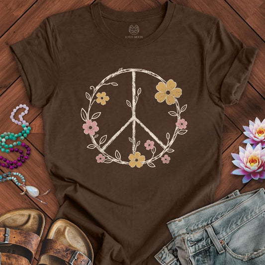 Petals of Peace Tee Heather Brown