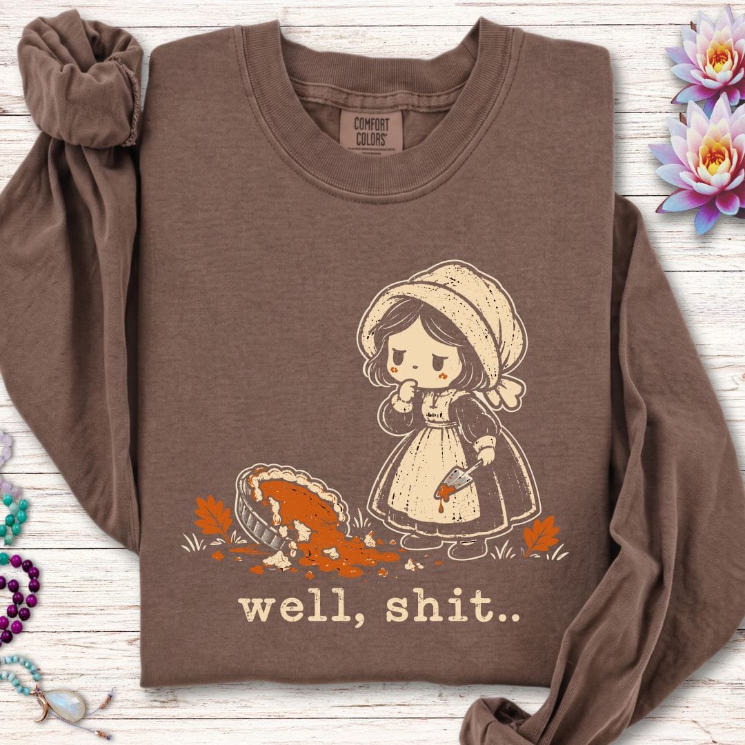 Pie Disaster Long Sleeve Tee Espresso