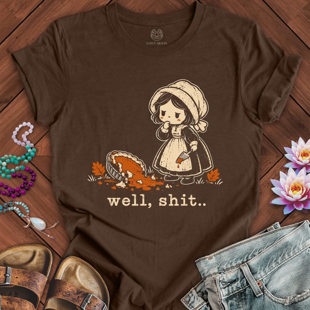 Pie Disaster Tee Heather Brown
