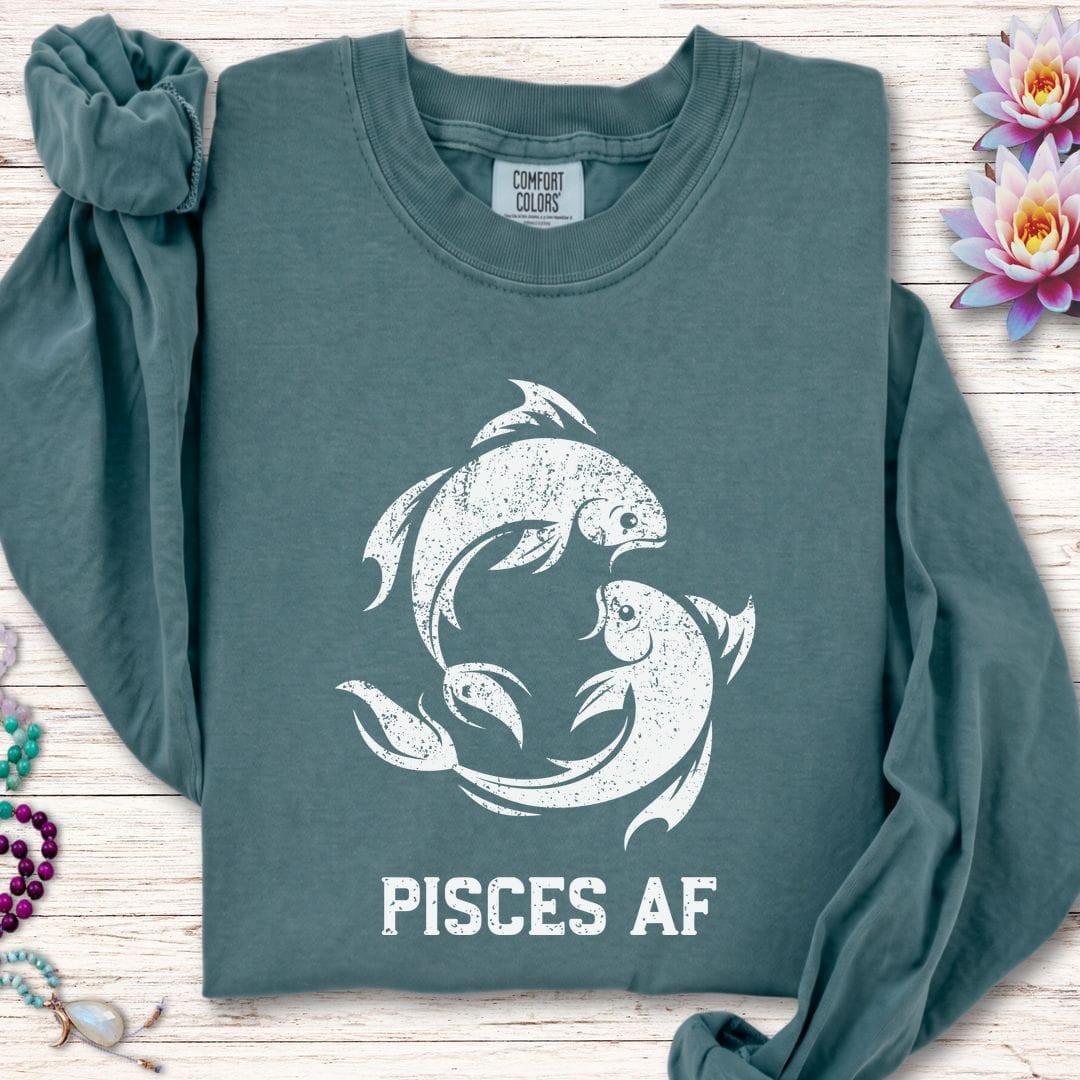 Pisces AF Long Sleeve Tee Blue Spruce