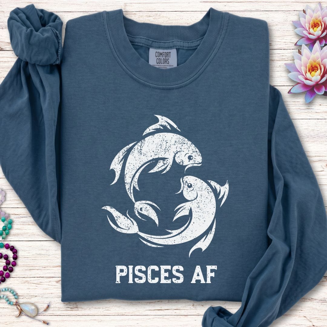 Pisces AF Long Sleeve Tee Midnight