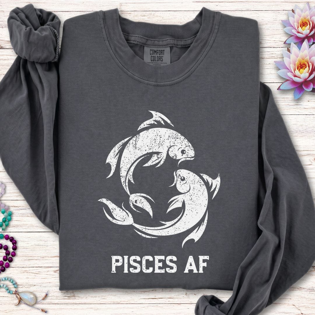 Pisces AF Long Sleeve Tee Pepper
