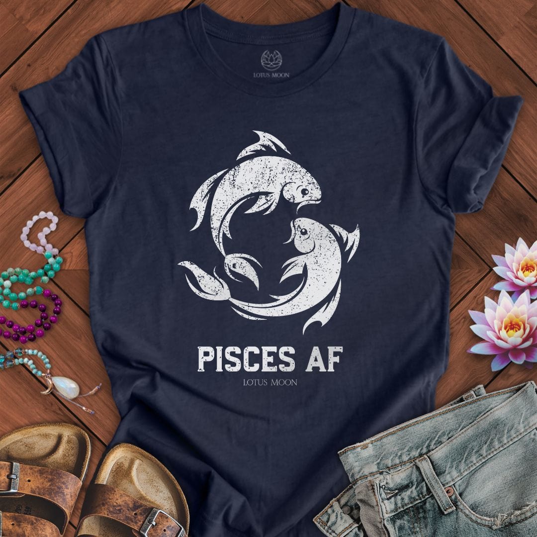 Lotus Moon Co. T-Shirt Pisces AF Tee Heather Midnight Navy / S