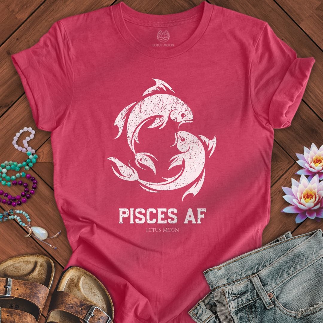 Lotus Moon Co. T-Shirt Pisces AF Tee Heather Raspberry / S