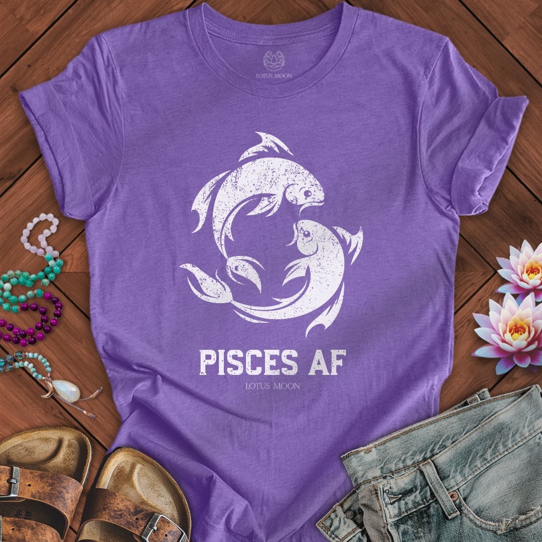 Lotus Moon Co. T-Shirt Pisces AF Tee Heather Team Purple / S