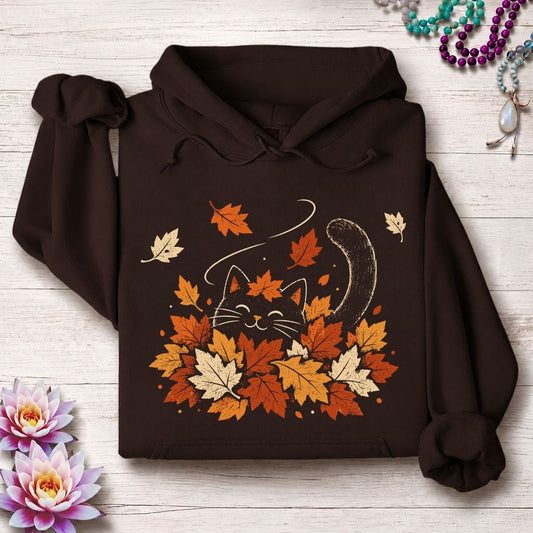 Playful Autumn Hoodie Dark Chocolate