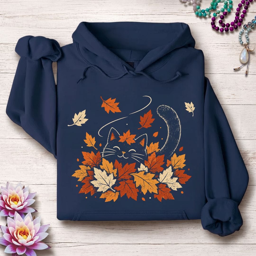 Playful Autumn Hoodie Navy