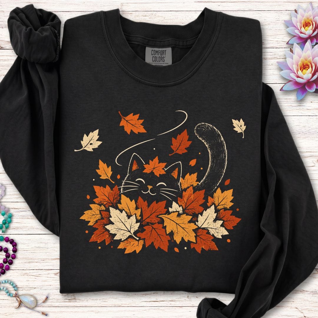 Playful Autumn Long Sleeve Tee Black