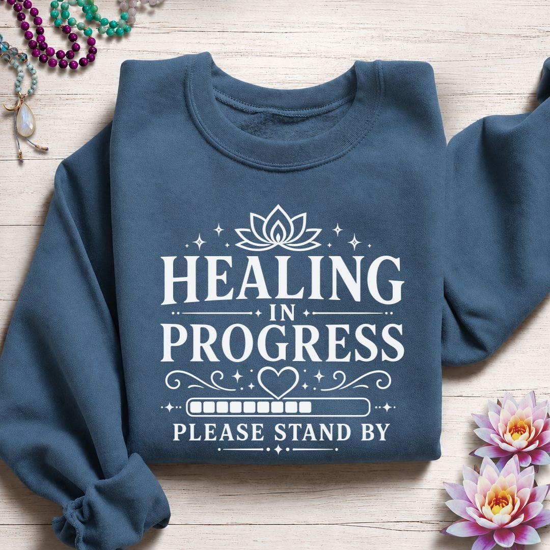 Please Stand By Sweatshirt Indigo Blue